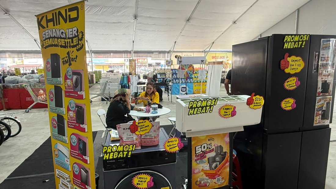 Reruai Khind RTO dengan produk dan tanda promosi